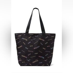 VICTORIA'S SECRET Pink Black Weekender Logo Tote beach gym Travel Zip Bag